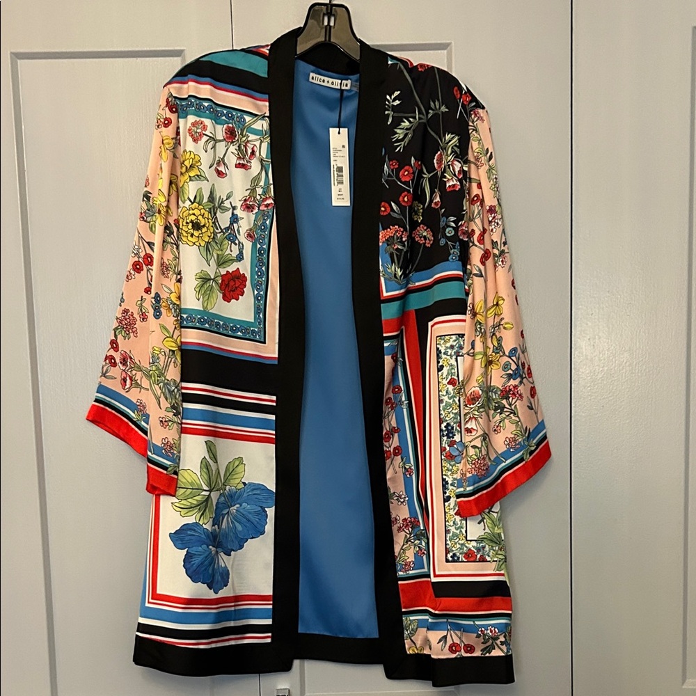Alice + Olivia Koko Vibrant Patchwork Floral Kimono